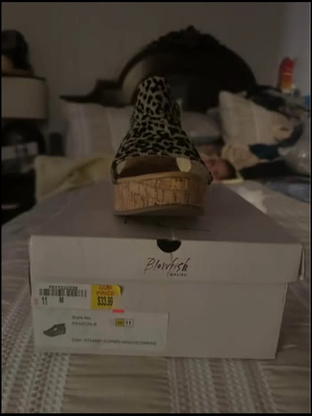 Leopard Print Cork Wedge Sandals - Women's Platform Comfort